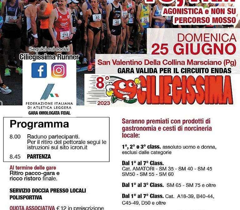 Domenica in Umbria si corre la Ciliegissima: appuntamento a San Valentino della Collina