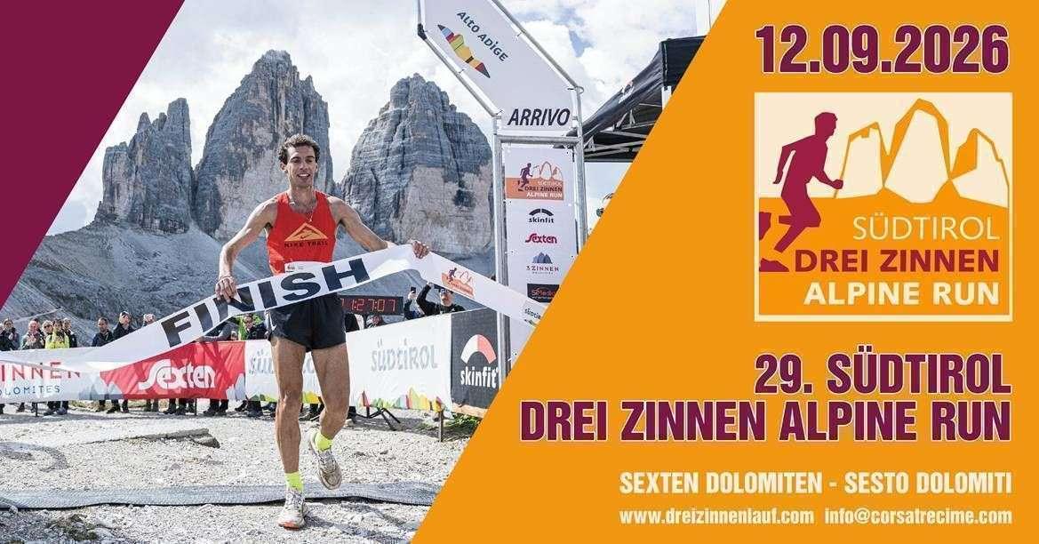 Il prossimo 12 settembre torna nel cuore delle Dolomiti la Südtirol Drei Zinnen Alpine Run