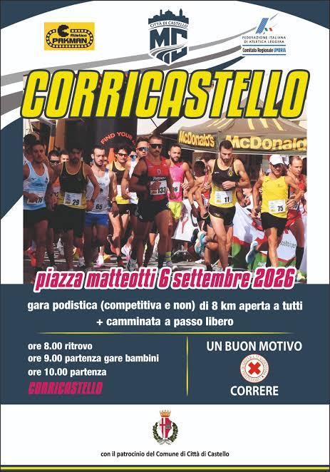Domenca in Umbria c'è la "CorriCastello", con la festa di colori e di emozioni lungo le strade di Cuttà di Castello (PG)