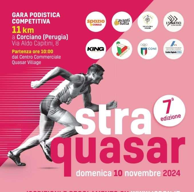 Torna in Umbria la Straquasar: si correrà il 10 novembre nel territorio di Corciano