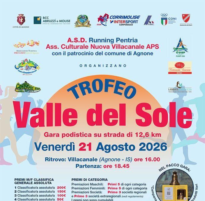 Questo venerdì 21 torna dopo 15 anni a Villacanale di Agnone il "Trofeo Valle del Sole"