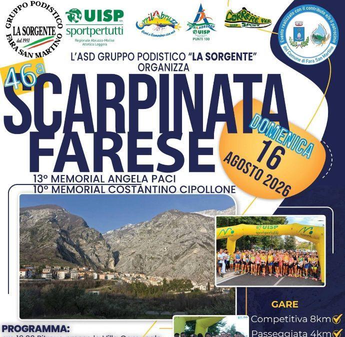 A Fara San Martino oggi è il giorno della "Scarpinata Farese": si correrà l'edizione numero 46