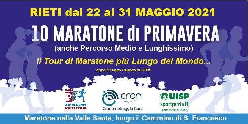 Dal 22 al 31 maggio a Rieti c'è il tour delle 10 maratone in altrettanti giorni! 