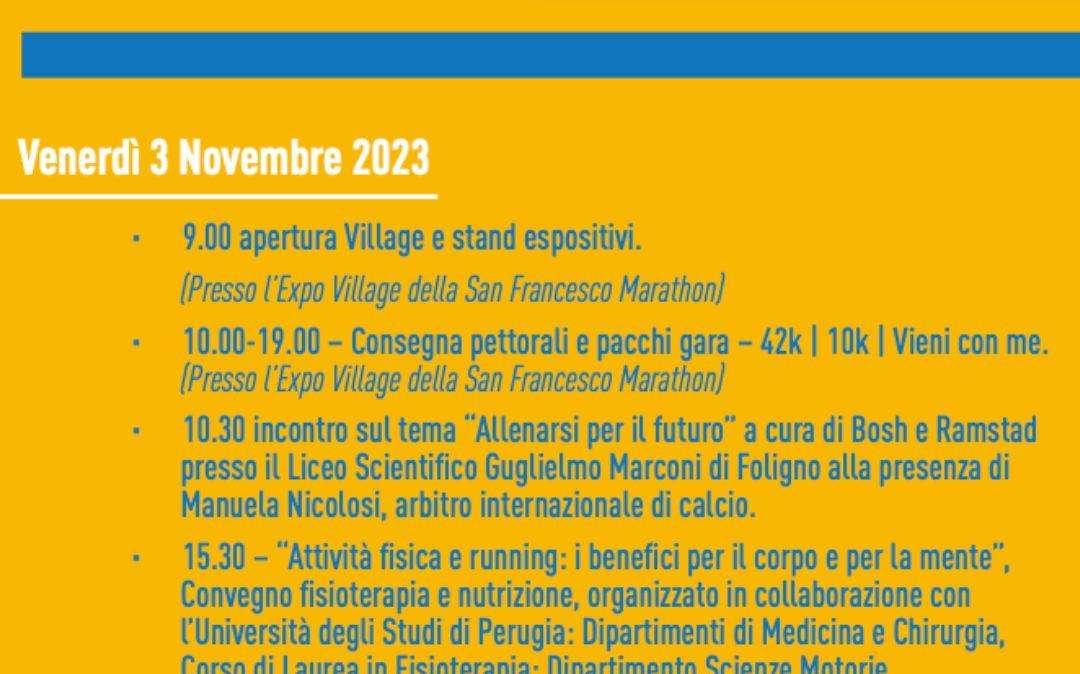 In Umbria si entra nel clima della "San Francesco Marathon": apre il village a Santa Maria degli Angeli
