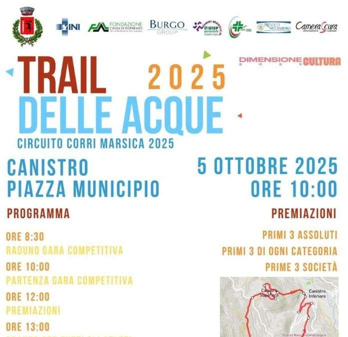 In questa domenica 5 ottobre si correrà a Canistro (AQ) il Trail delle Acque