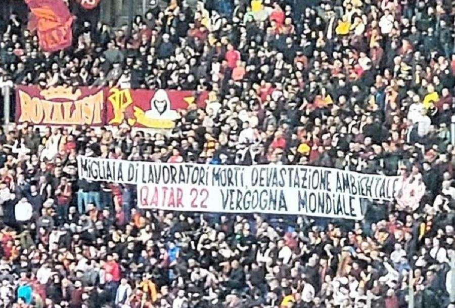 Anche (qualche) curva italiana contro il mondiale in Qatar