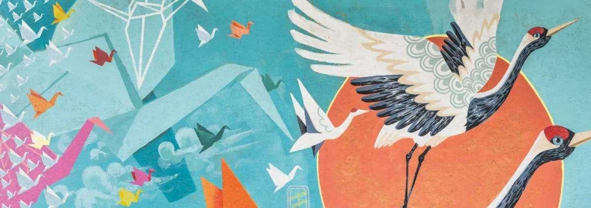 80 anni da Hiroshima: un grande Peace Banner da colorare davanti a Millerntor
