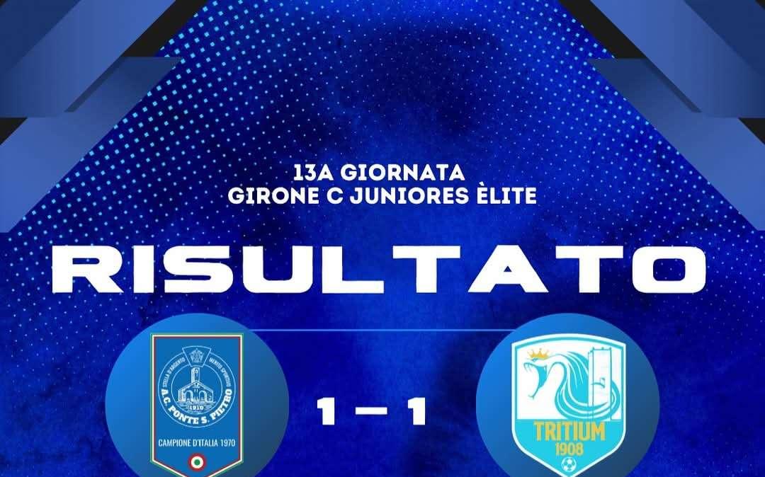 Juniores Tritium, pareggio esterno col Ponte San Pietro