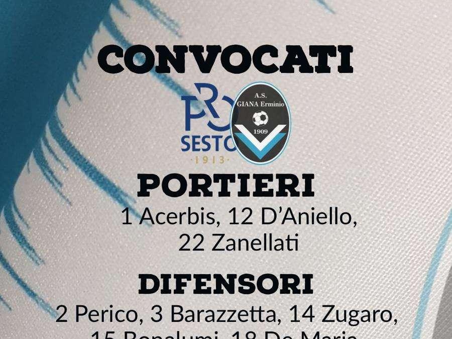 I convocati di Pro Sesto-Giana