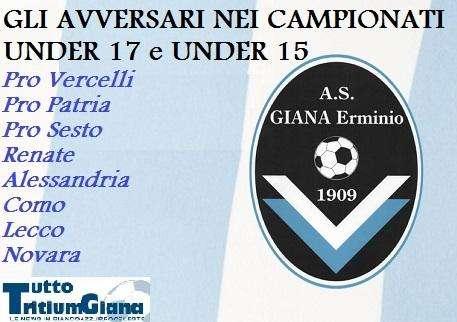 Giana Erminio, gli Under 17 e 15 inseriti in un girone da nove squadre
