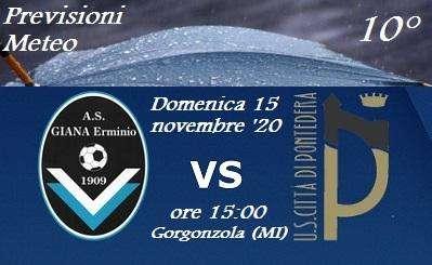 WEATHER FORECAST TTG - Giana-Pontedera bagnata, torna stabile per Breno-Tritium e Pro Vercelli-Giana