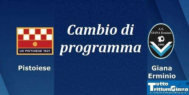 UFFICIALE: Pistoiese-Giana Erminio, anticipo d'orario domenica 20 ottobre