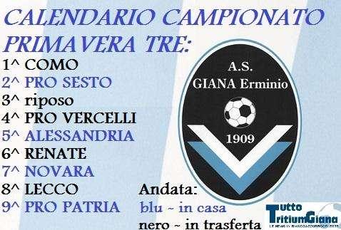 Primavera Giana Erminio, svelato il calendario della stagione 2020/2021