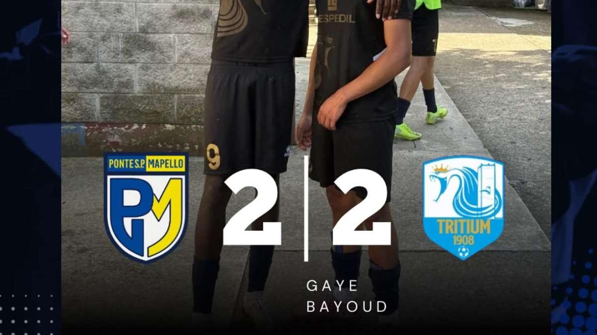 Juniores Tritium, pareggio nella gara di coppa col Ponte S.P. Mapello