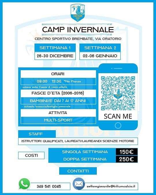 Settore giovanile Tritium, aperte le iscrizioni al camp invernale