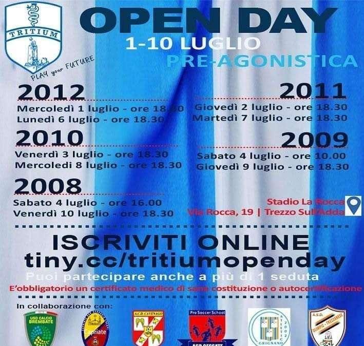 Giovanili Tritium, aperte le iscrizioni per gli Open Day della preagonistica