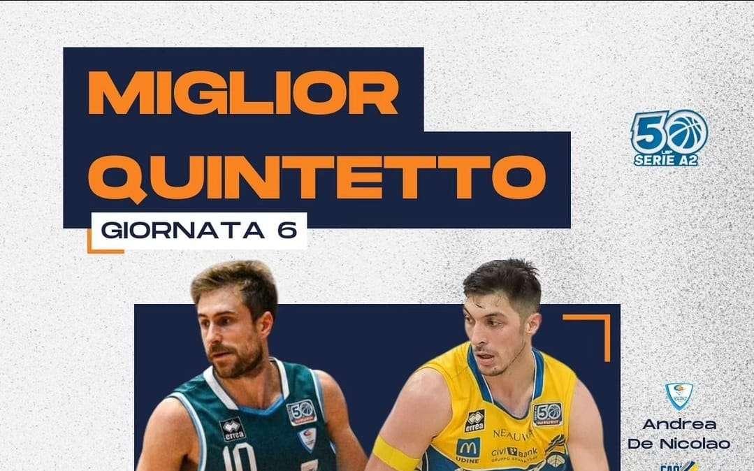 UEB Cividale, Redivo inserito nel miglior quintetto della sesta giornata 
