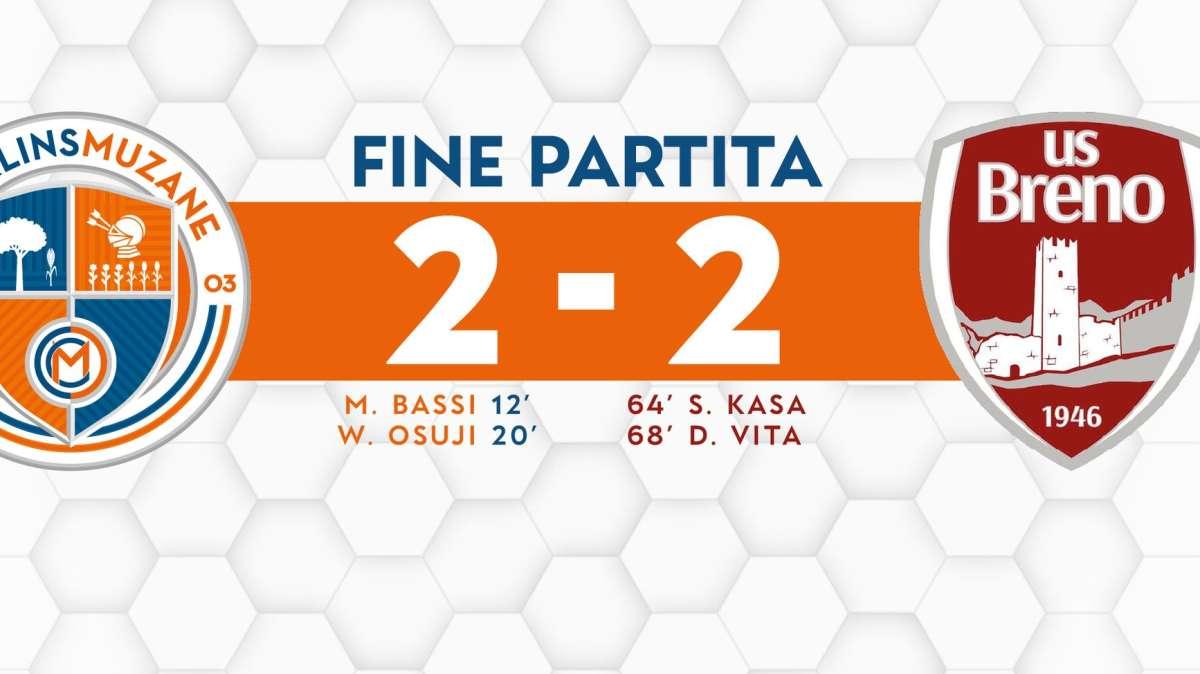 Serie D, il Cjarlins Muzane stecca ancora: i friulani si fanno rimontare di due gol dal Breno, è 2-2