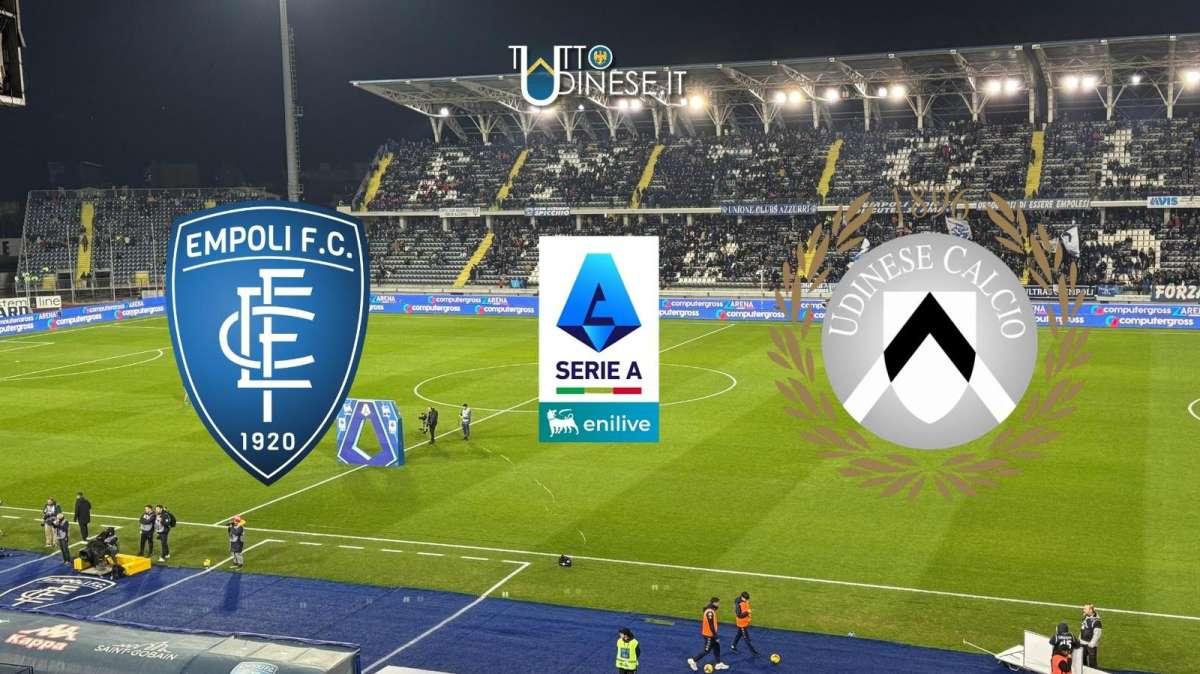 DIRETTA Serie A Empoli-Udinese 1-1: si torna dal Castellani con un punto