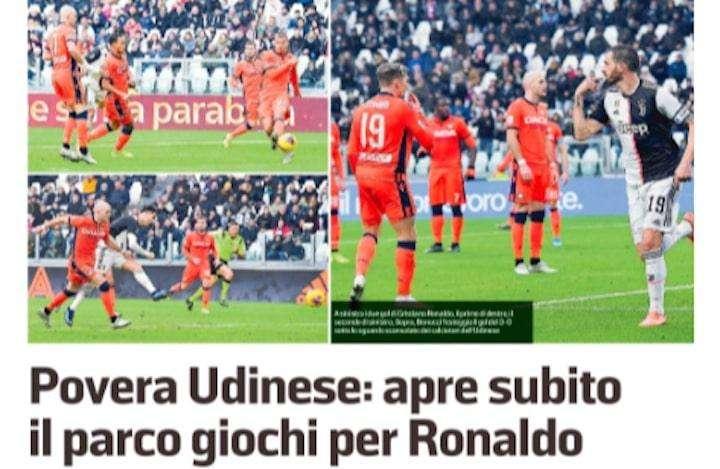 Messaggero Veneto: "Povera Udinese, apre subito il parco giochi per Ronaldo"