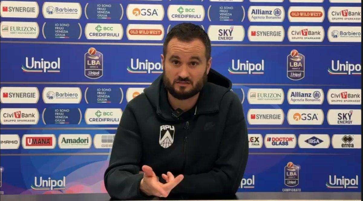 APU Udine-Sassari 92-79, Vertemati: "Non pensiamo alla salvezza, continuiamo a lavorare"