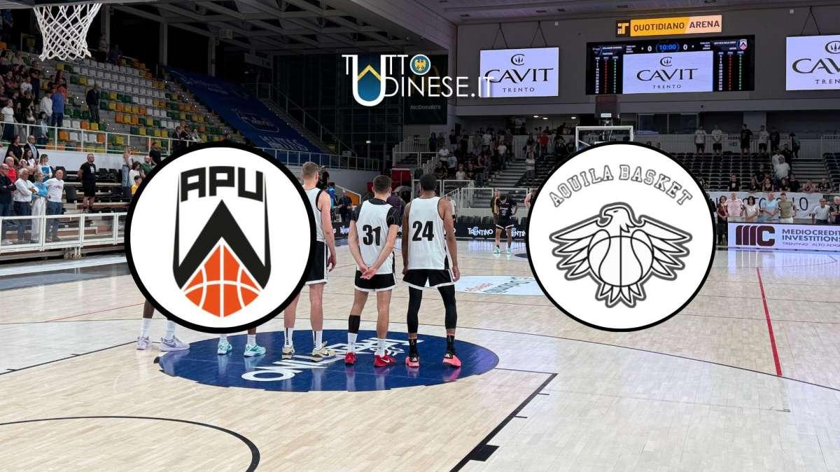 DIRETTA Memorial Brusinelli Aquila Basket Trento-Apu Old Wild West Udine 74-76: RISULTATO FINALE