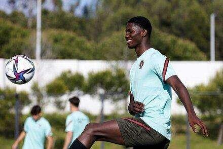 Semedo in campo nella ripresa nel match tra Portogallo U19 e Georgia