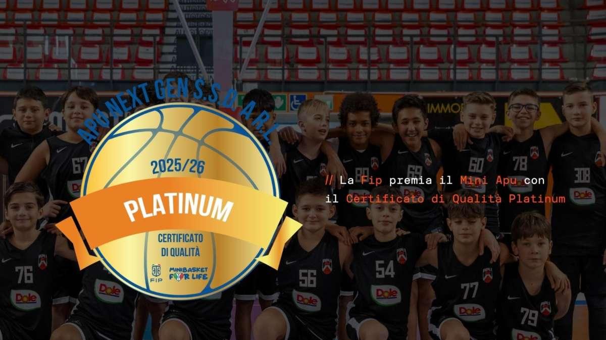 L'Apu diventa Platinum: il Minibasket ottiene la massima Certificazione di Qualità