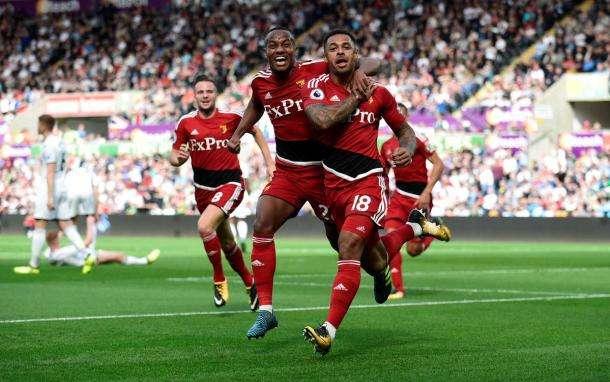 Vittoria in trasferta per il Watford. 2 a 1 allo Swansea e quinto posto in classifica