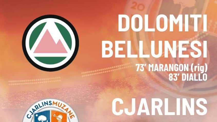 Serie D, contro le Dolomiti Bellunesi arriva la seconda sconfitta consecutiva per il Cjarlins Muzane