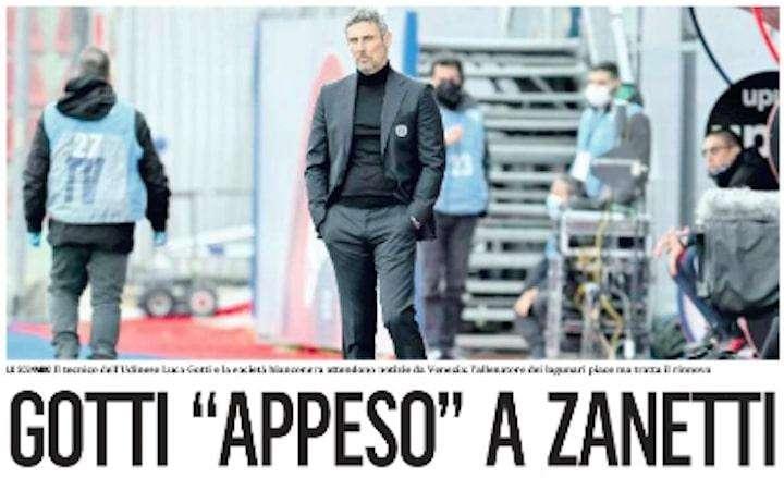 Il Gazzettino: "Gotti appeso a Zanetti"