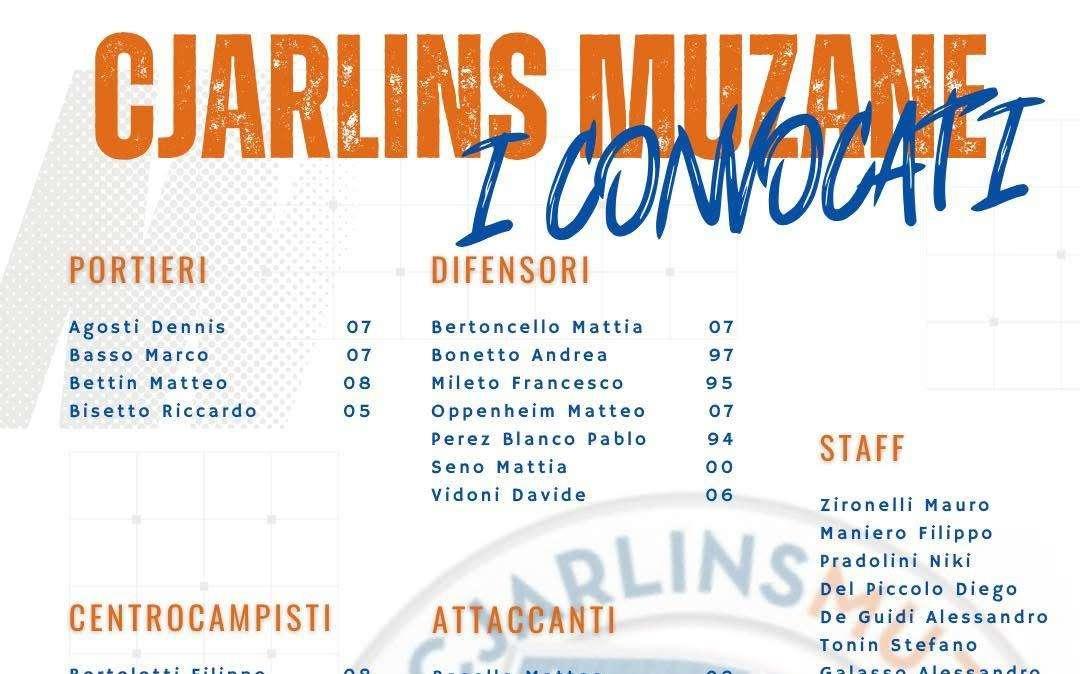 Cjarlins Muzane, i 26 convocati per il ritiro a Ravascletto