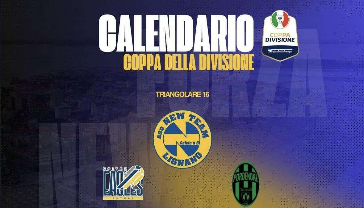 Coppa Divisione 2025/26: Eagles futsal, Pordenone C5 e New Team Lignano si sfideranno nella prima fase