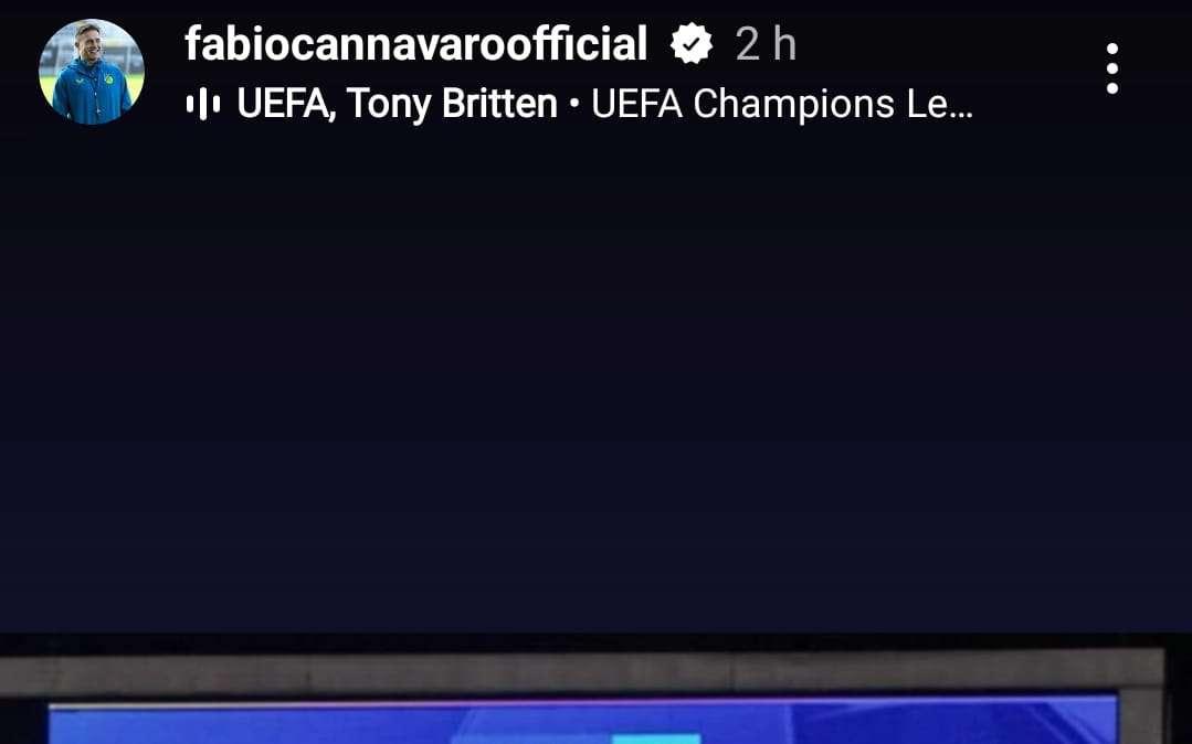 L'ex Udinese Cannavaro celebra su Instagram la vittoria contro il Milan