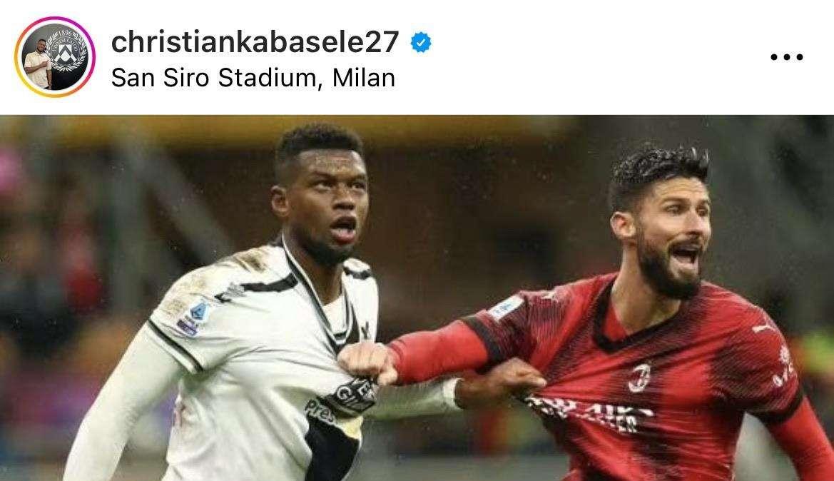 Udinese, Kabasele risponde in maniera ironica a Giroud sui social