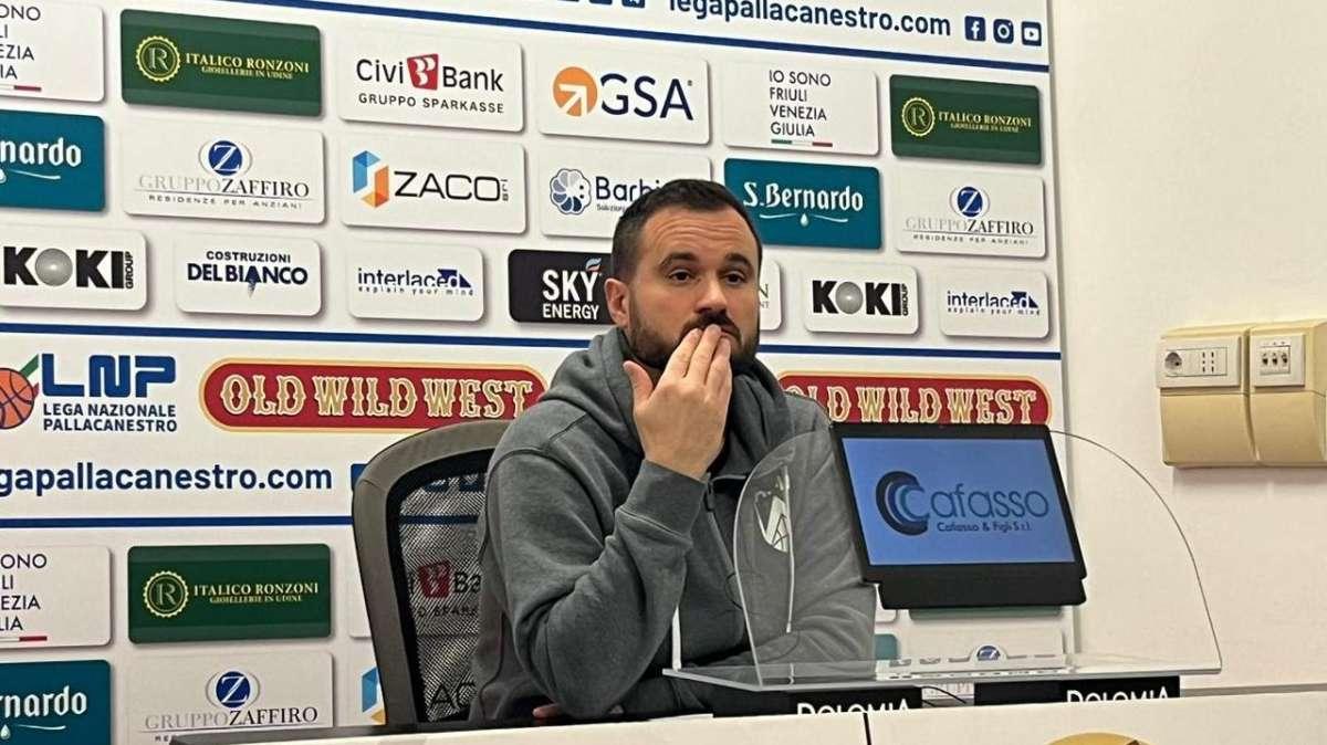 Apu Udine, Vertemati: "Devo ringraziare lo staff per come ha recuperato Delia"