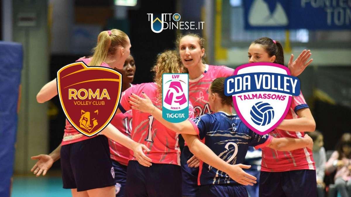 DIRETTA Serie A1 Roma - CDA Talmassons 3-1: (25-19), si chiude il match