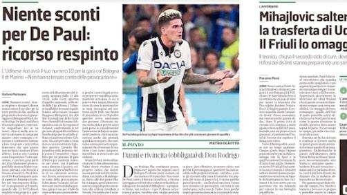 Messaggero Veneto: "Niente sconti per De Paul"