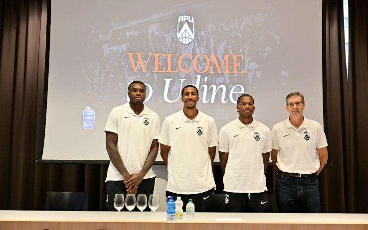 Apu Udine: la conferenza stampa di presentazione di Dawkins, Brewton e Mekowulu
