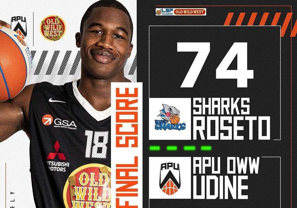 Roseto Sharks-Apu Old Wild West 74-87, LE PAGELLE: prezioso Zilli, Fabi 'killer' silenzioso
