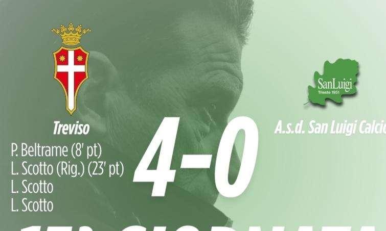 Serie D, troppo Treviso per il San Luigi: triestini sconfitti 4-0