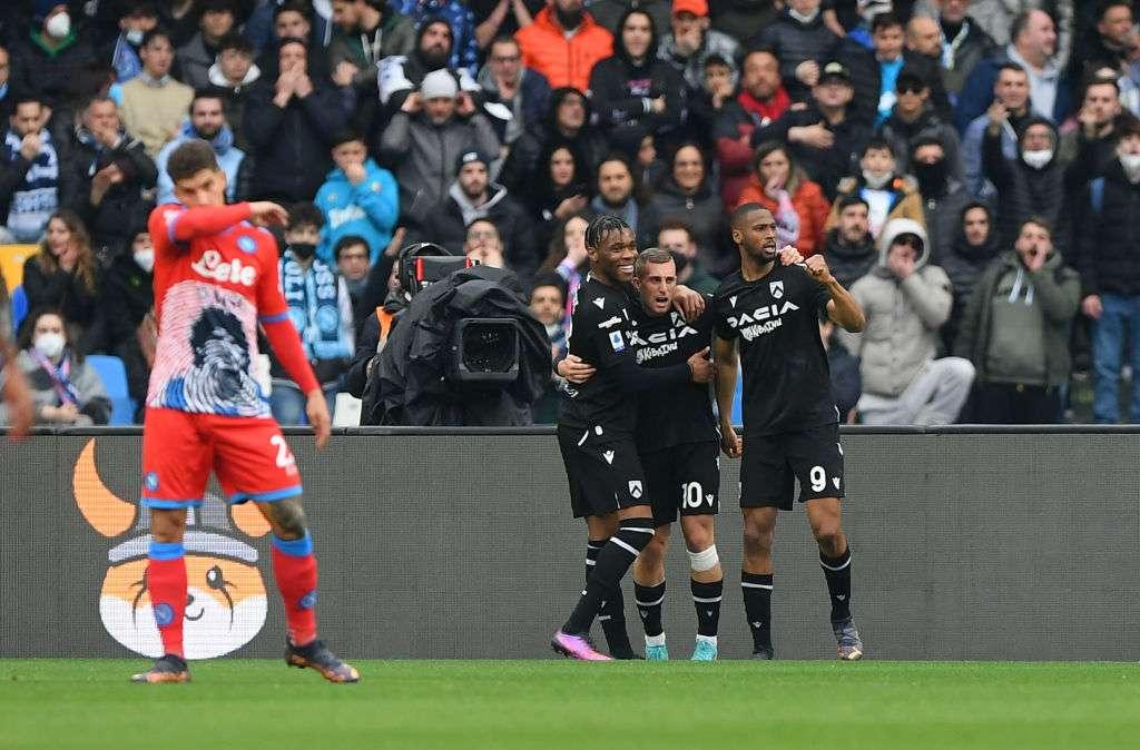 Napoli-Udinese, IMPRESSIONI FINE PRIMO TEMPO, friulani quasi perfetti in questi 45'