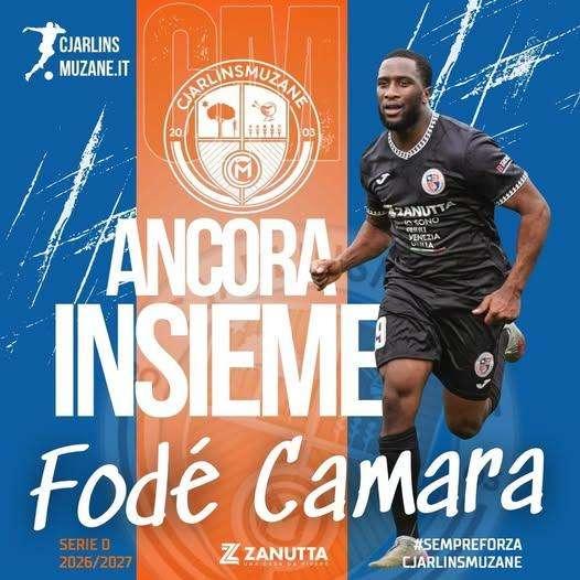 Cjarlins Muzane, ufficiale il rinnovo di contratto di Fode Camara