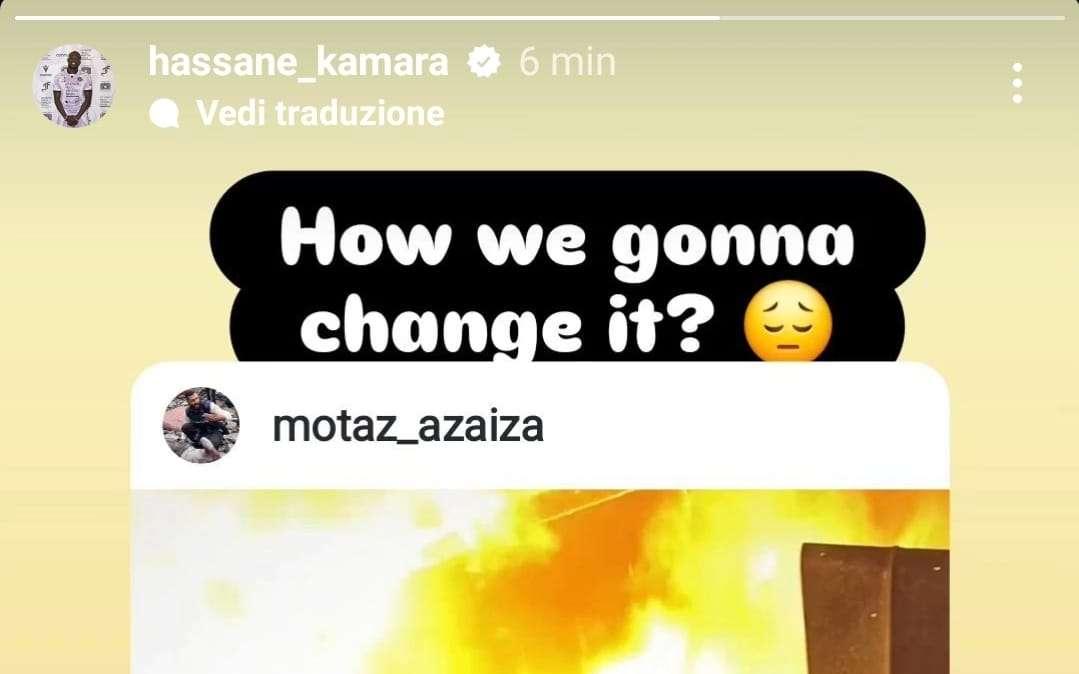 Kamara a sostegno della Palestina: "Come cambieremo le cose?"