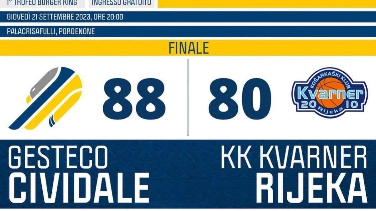 UEB Cividale, vittoria nel test amichevole: Rijeka battuto 88-80