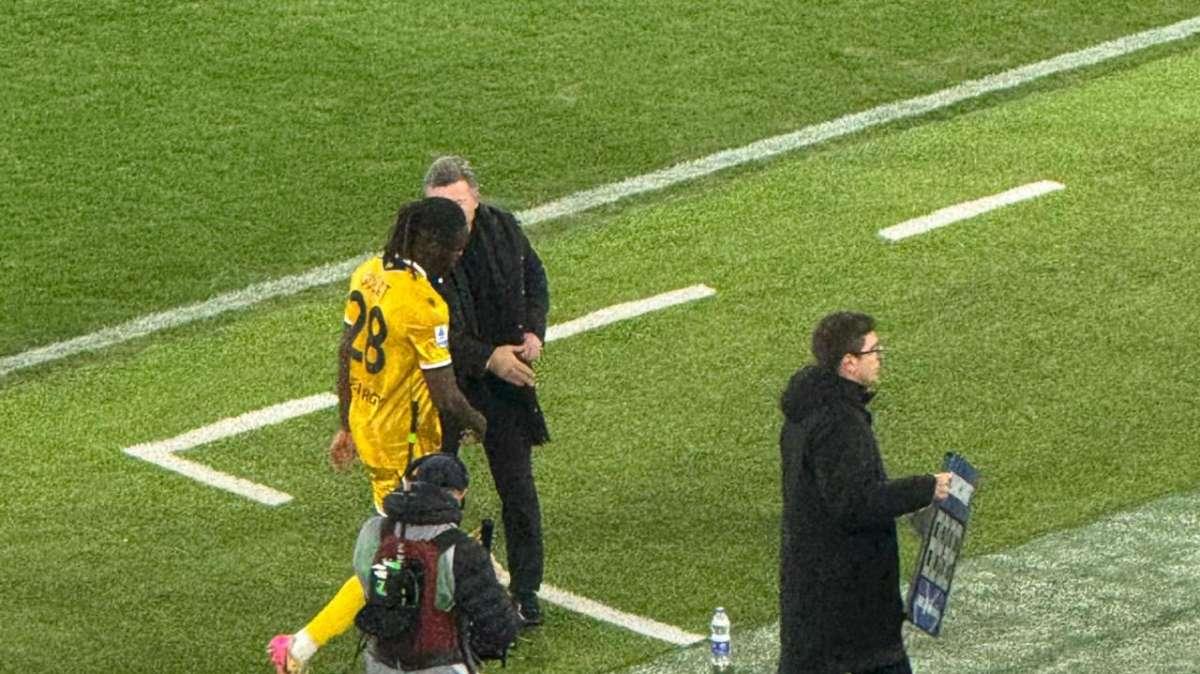 Udinese, Solet lascia il campo contro il Bologna dopo 10 minuti