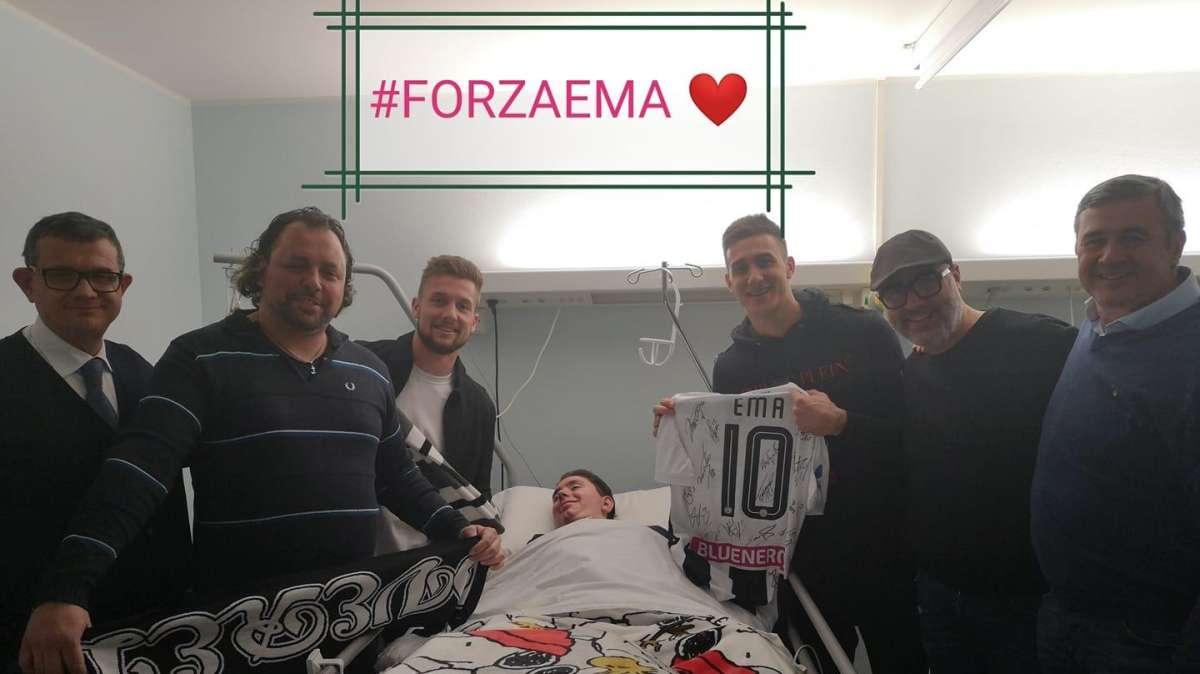 Musso e Ter Avest fanno visita a Ema realizzando così il suo sogno di incontrare i calciatori dell’Udinese