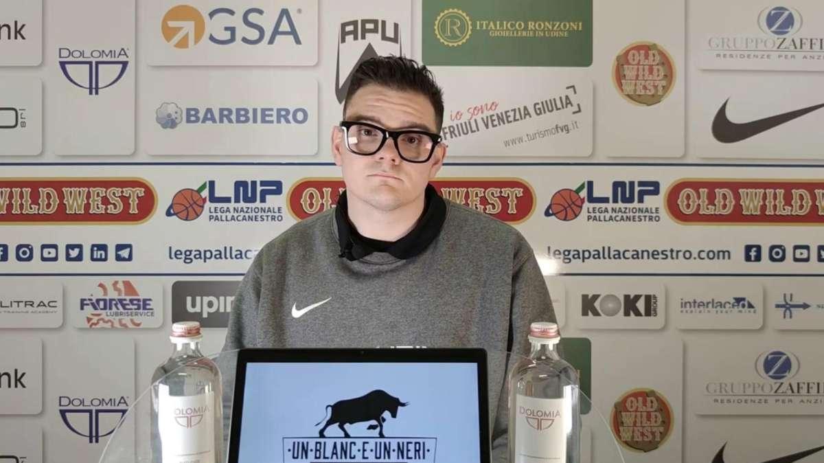 Finetti: "Scrimmage utile, Briscoe è recuperato. Attenzione a Chieti, in casa ha ottenuto vittorie importanti"