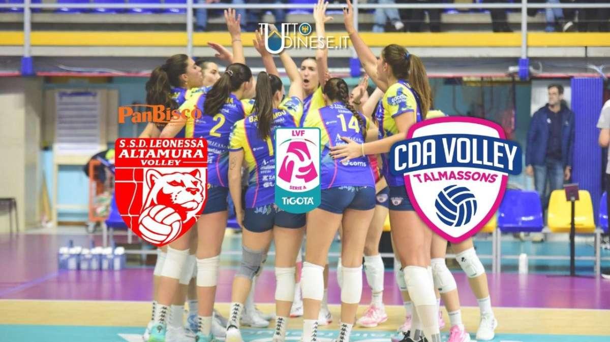 DIRETTA Serie A2 Panbiscò Leonessa Altamura-CDA Talmassons FVG 2-3: RISULTATO FINALE