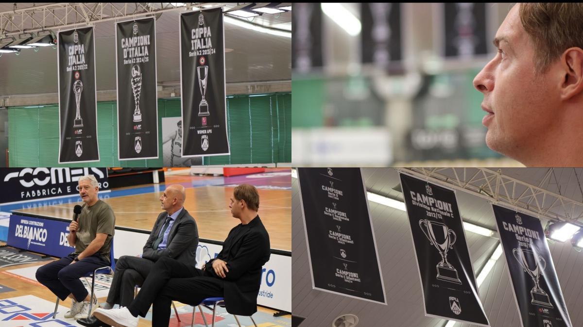 APU Udine, al Palasport Carnera Credifriuli i simboli delle vittorie e le leggende del basket friulano